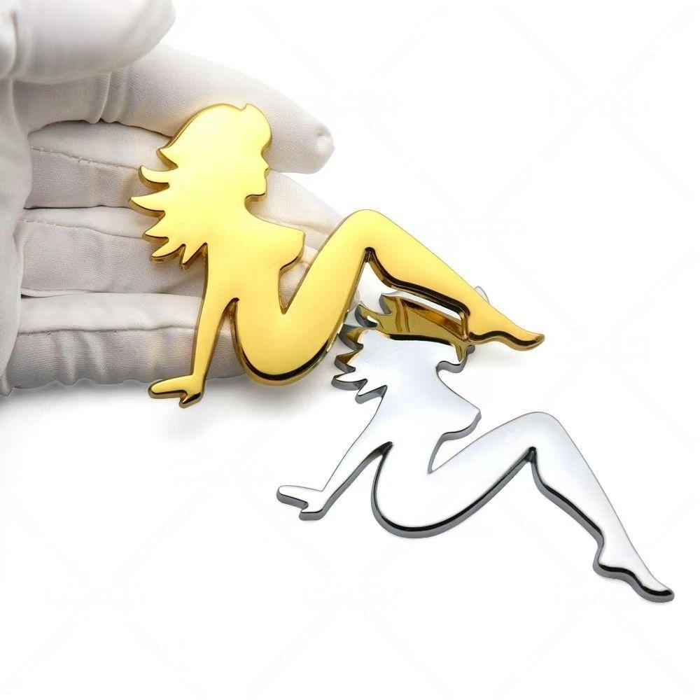 3D Metal Sexy Girl Emblem Decal Side Fender Rear Trunk Badge Sticker