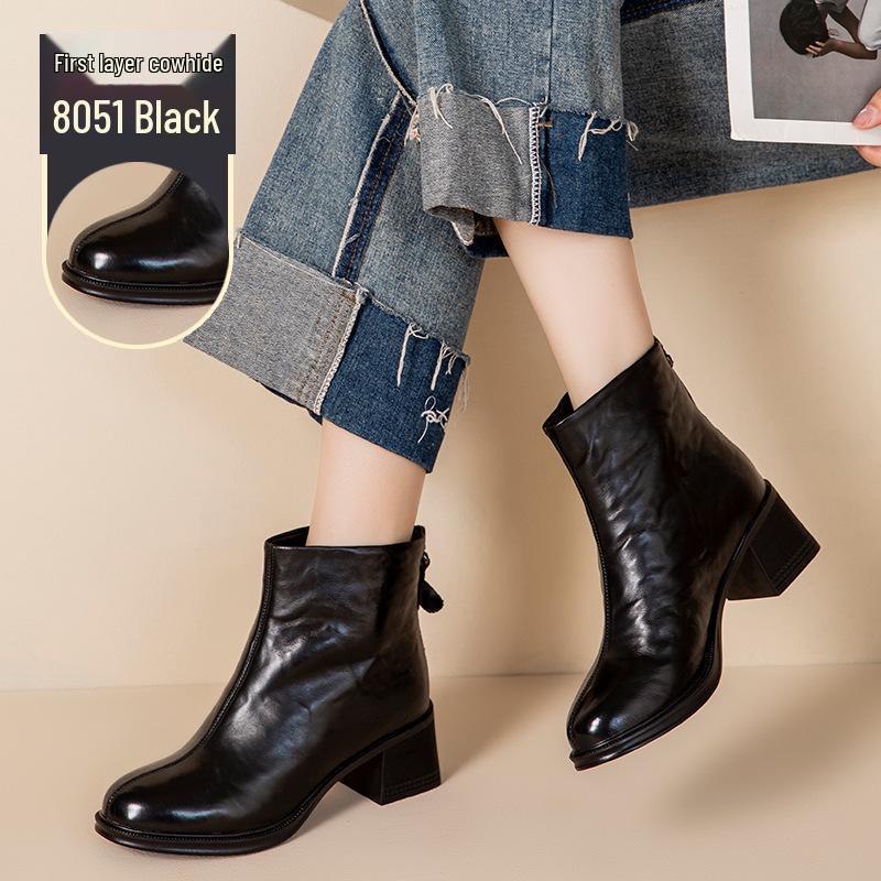2025 Winter Women's Luxurious Cowhide Boots: Non-Slip, Warm, Comfortable, Fashionable, Plus Velvet