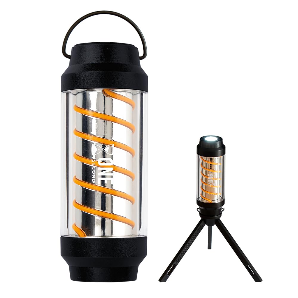 

Enjoy the soothing flickering light of the One Second LED Lantern, 3-Way Dimmable, Emergency Supplies, Flashlight Function, IPX6 Waterproof, Compact,