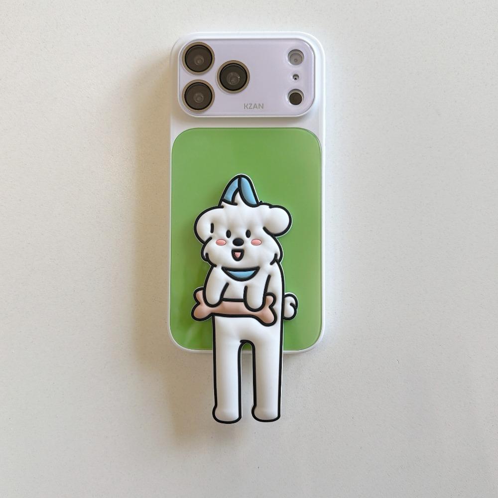 Simple Cute Cats Dog Foldable Stand Phone Case For iPhone 17 16 15 14 13 Pro Max Soft Pro Animal Bracket Drop Protection Cover
