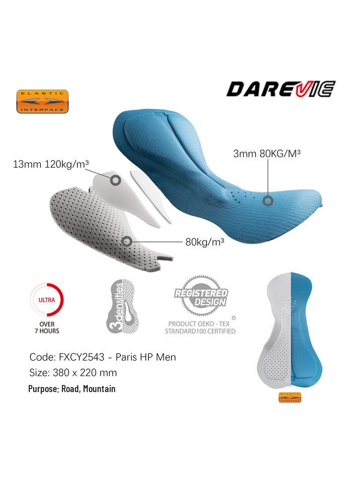 2024 Darevie Cycling Bib Shorts with Double Arrow Pad, Slim High-Stretch Material, One-Piece Leg Opening