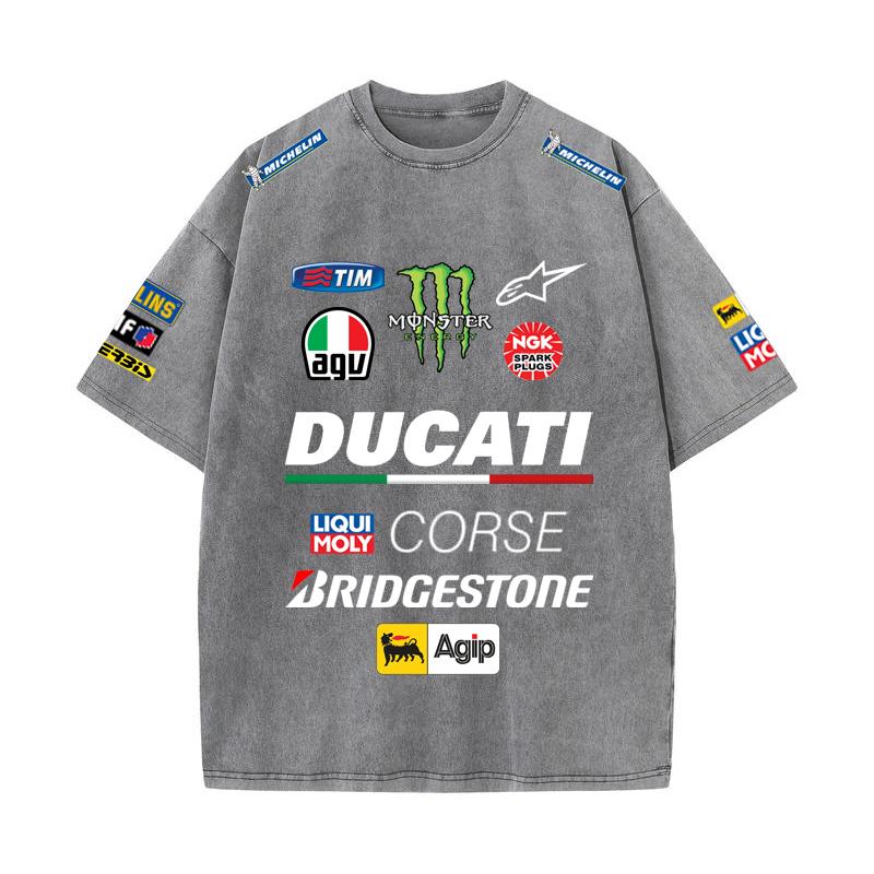 2026 Letní závodní oblek Ducati F1 Tým Red Bull Verstappen Uniforma Krátký rukáv Vintage praná trička Kulatý výstřih Trička