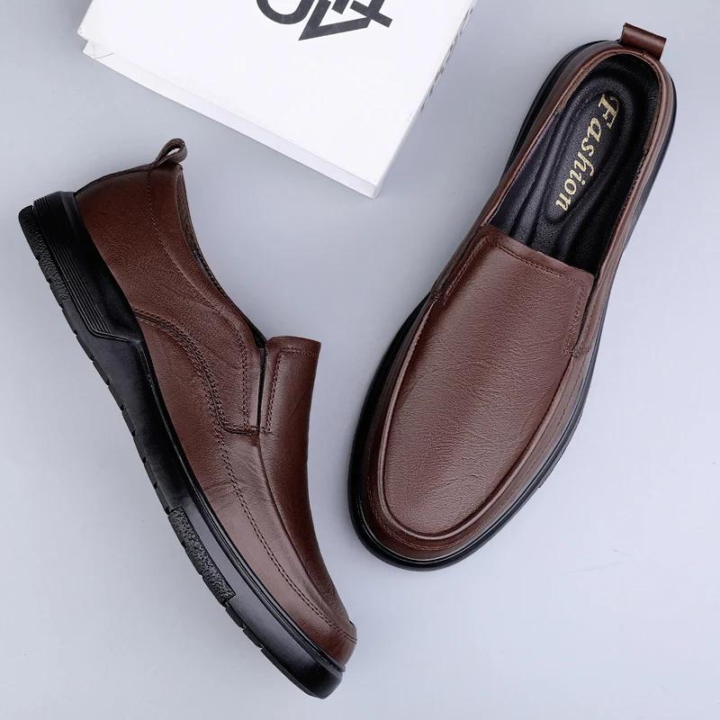 Leather Men Shoes New Trendy 2024 Casual Mens Slip On Shoes Male Lightweight Driving Shoe Sneakers Plus Size 37-46 High Quality