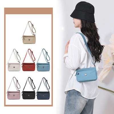 Kleine quadratische Tasche Damen Leichte Nylon Mehrschichtige Schulter Umhängetasche