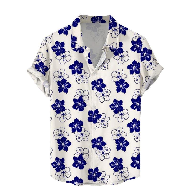 Men's Shirt Tropical Plants Pattern 3D Print Tops Summer Casual Holiday Shirt New Button Lapel Short Sleeves Unisex Clothing