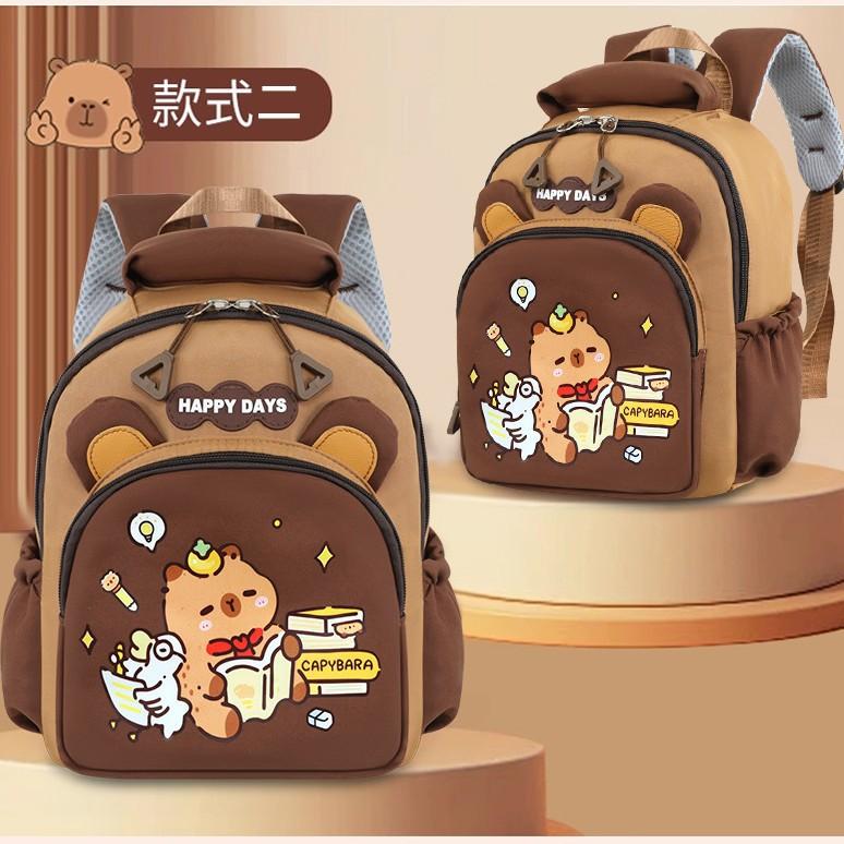 Schoolbag1011 New Kapibara Large Capacity Cartoon Kindergarten School Bag Primary School Students Sports Backpack Children's Backpack