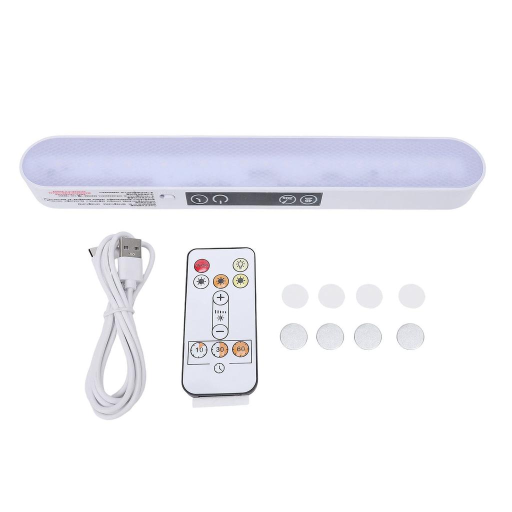 Magnetic Desk Light Bar with Remote Timer Hook and LED Display Wireless Under Cabinet Lighting for Dorm Closet Bunk Bed