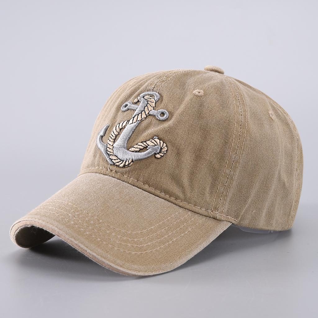 Unisex Pirate Hook Embroidery Washed Baseball Caps Adjustable Casual Hats Spring and Autumn Outdoor Sunscreen Hat