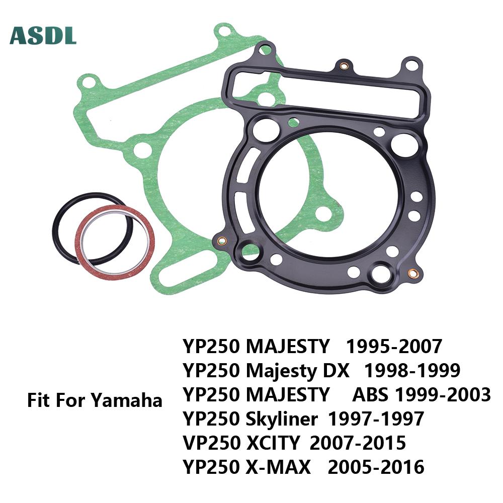 250cc Motorcycle Complete Full Cylinder Head Overhaul Gasket Mat Pad Kit for Yamaha YP250 Majesty 95-07 VP250 YP250 X-MAX 05-16