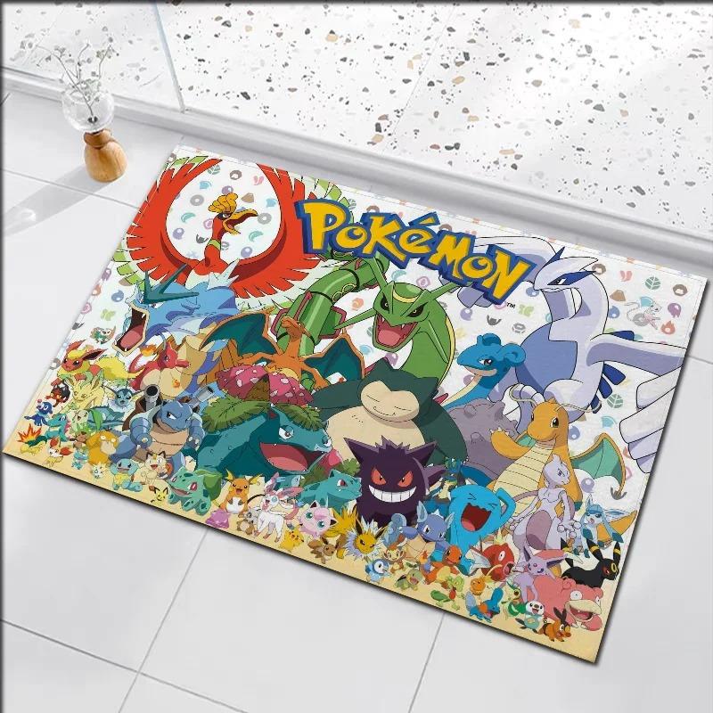  Disney Anime Pokemon Floor Mat Cute Child Living Room Bedroom Bathroom Kitchen Entrance Rugs Non-slip Home Decor Carpet