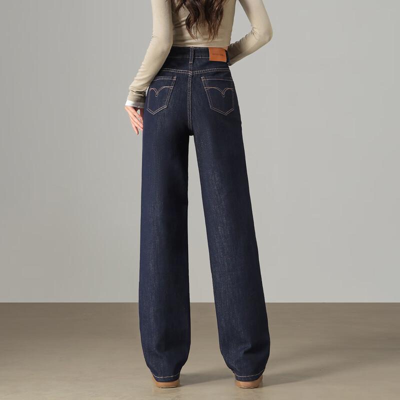 

HSTYLE Women s Slim Straight Fit Embroidered Stretch Jeans L