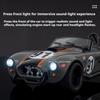 1:22 Cobra Alloy Car Diecast Miniature Toys Model Doors Opened Sound Light Pull Back Front Wheel Steering Vehices Gifts for Boys