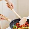 Wooden Handle Wok Spatula Spoon Silicone Cooking Spatula  Kitchen Tool Cooking Accessories