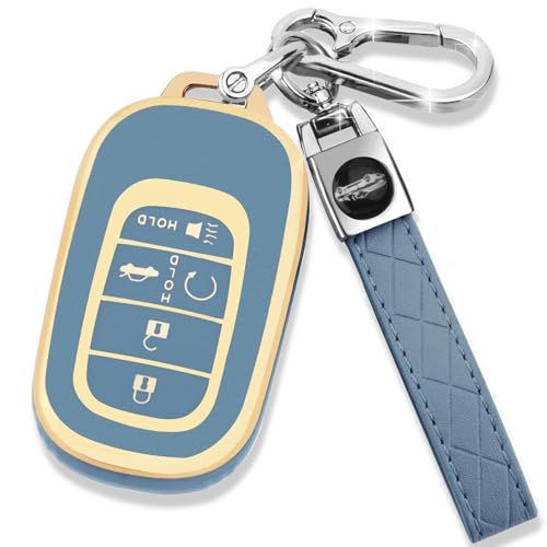 Honda Schlüsselanhänger, weiche TPU Schutzhülle für Schlüsselanhänger mit Honda Accord, Civic, Pilot Smart-Fernbedienungsschlüssel.