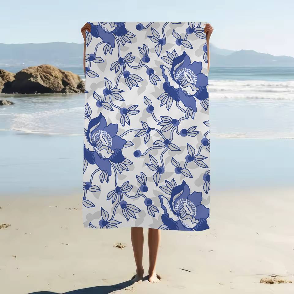Ethnic Pattern Print Microfiber Printed Beach Towel Mountain Climbing Yoga Beach Swimming Running Absorbent Soft Towel