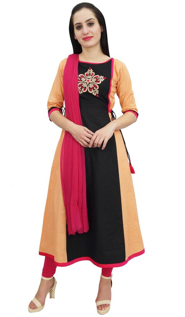 Atasi Womens Readymade Straight Kurta With Net Dupatta Salwaar Kameez