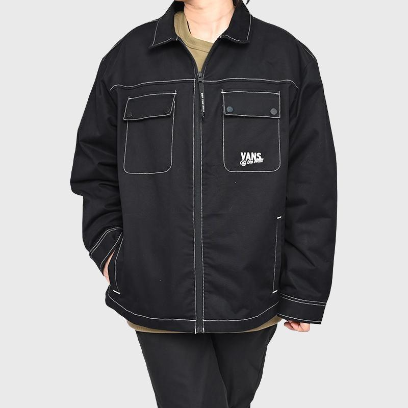Vans Casual Comfortable Fashion Long Sleeve Polo Multi Pocket Work Jacket Men Jackets Black VN000KC2BLK
