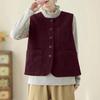 Corduroy Spring New Style Round Neck Versatile Vest Vest Retro Commuting Loose Casual Waistcoat Top Jacket