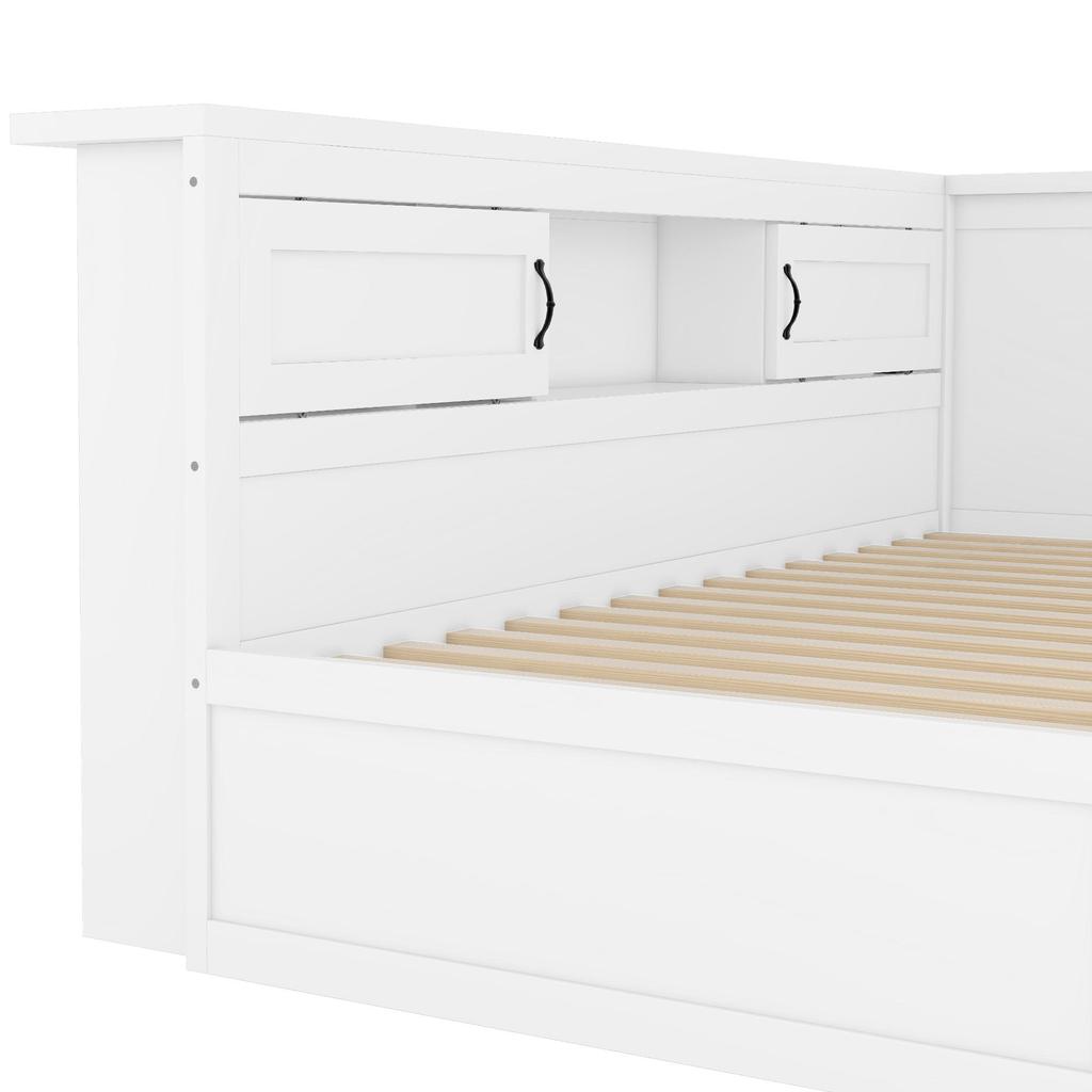 Sofa Bed Flieks 90x200 Pull-out Daybed with LED Lighting, Storage Compartment, Socket + USB