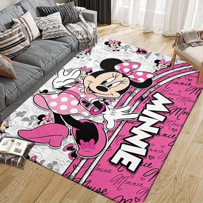 1pc Disney Cartoon Characters Pattern Carpet Area Rug Non-slip Carpet Hand Washable Floor Mat Suitable For Living Room Bedroom Home Decor