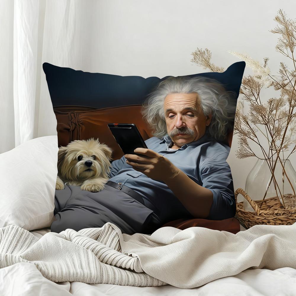 Fun Math Cool Pillow Case Bedroom Sofa Living Room Backrest Decoration Square EEinsteinS Cushion Nap Time