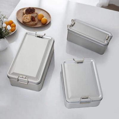 Rectangular Tinplate Cookie Tins Box With Lid Dustproof Home Kitchen Desktop Storage Tin For Candy Coffee Tea Jewelry Chocolate