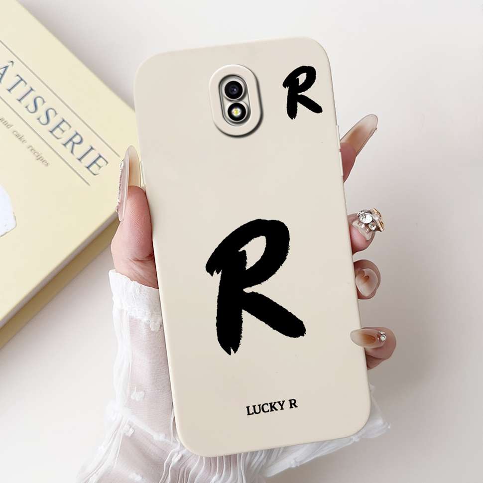 For Samsung Galaxy J3 2017 SM-J330FN Case Cute Lucky Letter A-Z Print Soft Silicone Cover For Samsung J3 J5 J7 2017 Phone Casing