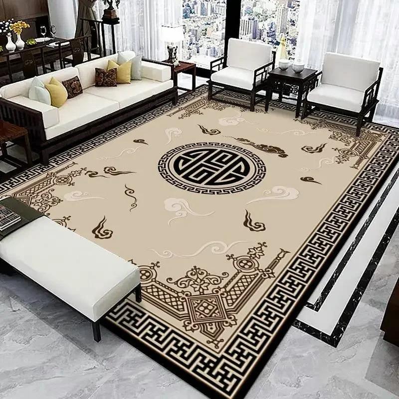 Chinese Style Simple Household Mat Soft Luxury Carpet for Living Room Non-slip Bedroom Modern Luxury Decoration Tapetes Area Rug