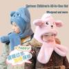Kids' Windproof Autumn/Winter Hat with Ear Protection & Scarf for Outdoor Cycling