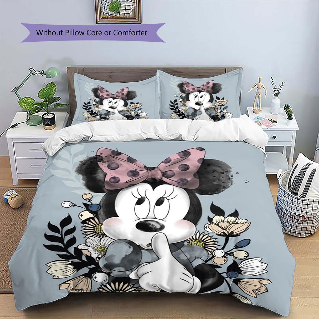 Retro-style collage Mickey Minnie print bedding set – the perfect choice for decorating a child's bedroom. Warm and comfortable