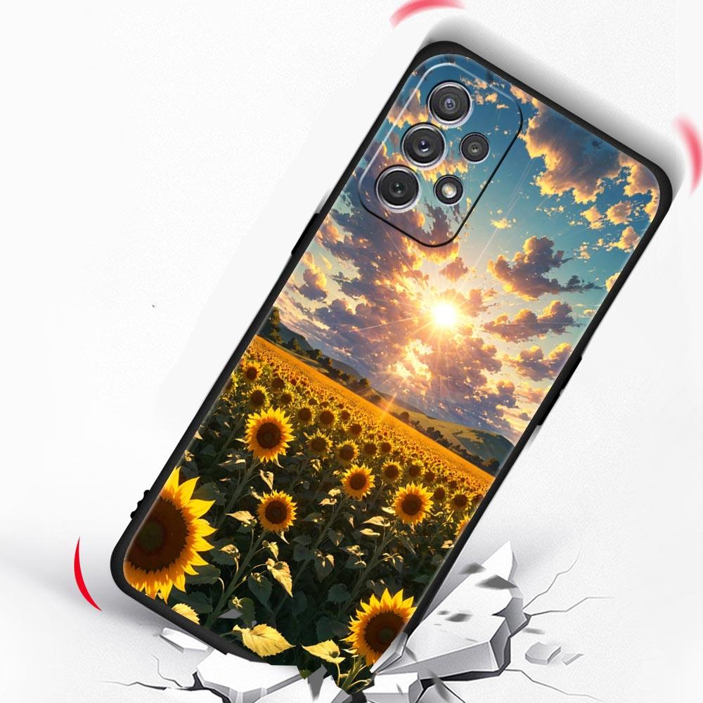 Yellow Sunflower Phone Case For Samsung Galaxy A17 A07 A55 A35 A25 A15 A05 A33 5G A31 A23 A21s A13 A41 A73 A53 A51 A71 A03 Cover