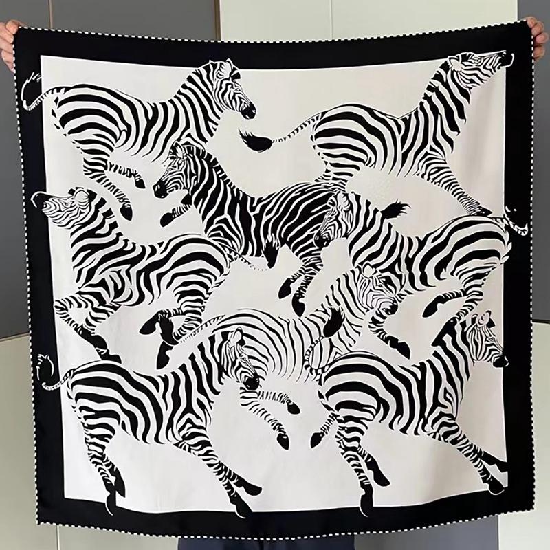 

Douyin Silk Scarf 90Cm Square Scarf Space Horse Racing Star Horse% 100 Mulberry Silk Scarf Women S Twill Silk 88*88cm белый