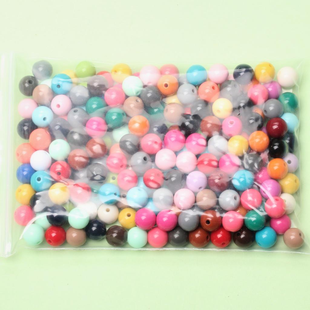 DIY 10mm 200PCS For Jewelry Bracelet Colours Findings Loose Earrings Fashion Jewelry Making Necklace Acrylic Beads