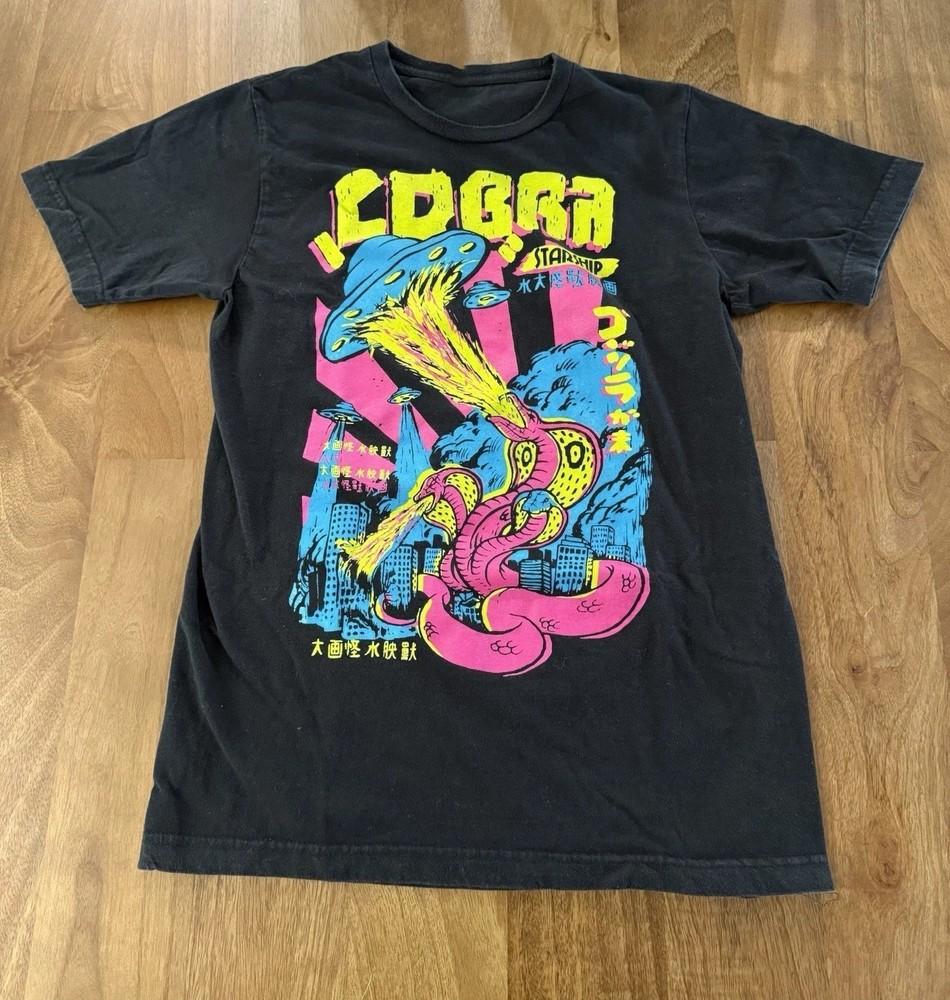 Vintage Cobra Starship Band Fire UFO Cotton Black S-5XL Shirt AA696 Unisex T-Shirt XXXXL