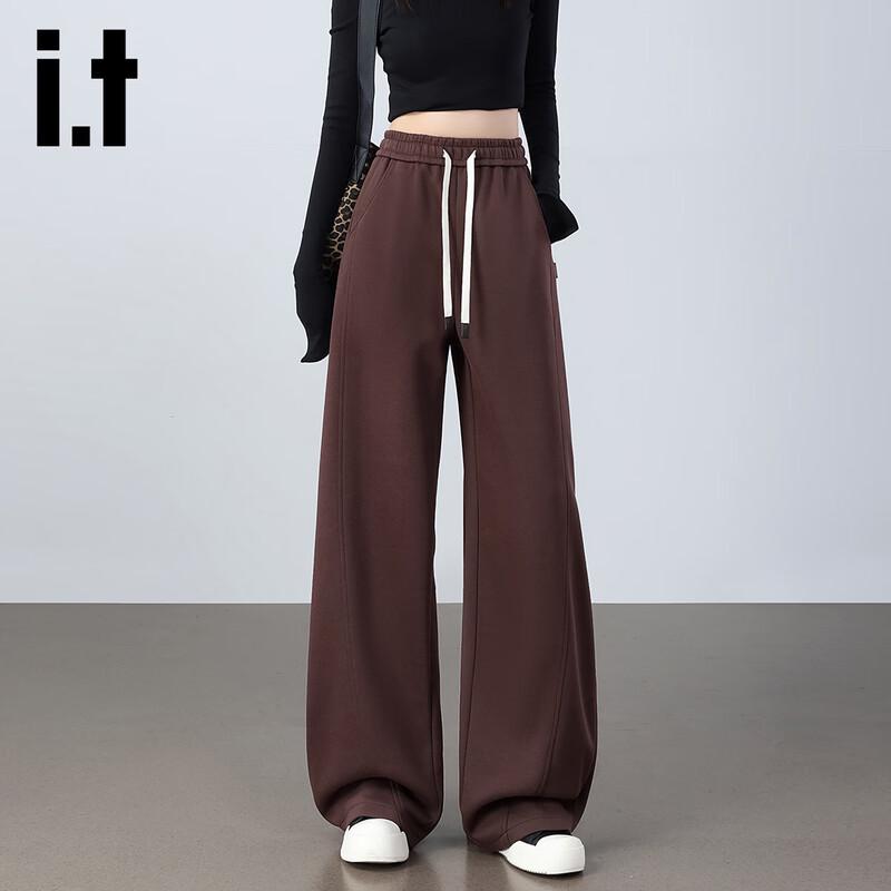 Izzue IT Women's High-Waist Relaxed Fit Curved-Leg Sweatpants