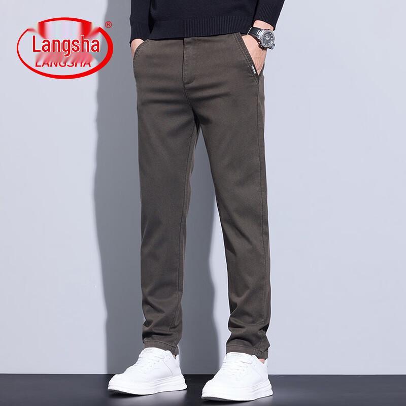 LangSha Men s Summer Casual Straight-Leg Stretch Pants 36