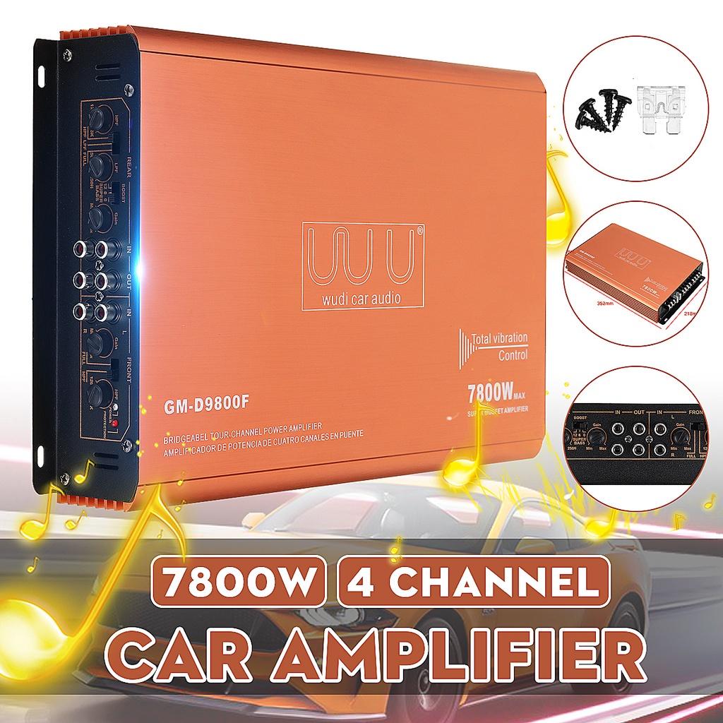 7800W 4 Channel Car Amplifier Speaker Vehicle Amplifier Power Stereo Amp Auto Audio Power Amplifier Car Audio 352*218*53mm