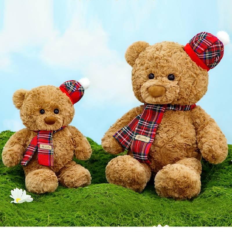 With Bear Teddy Scarf Cake Pajamas Rose Rabbit Plush Toy Kids Decoration Gift