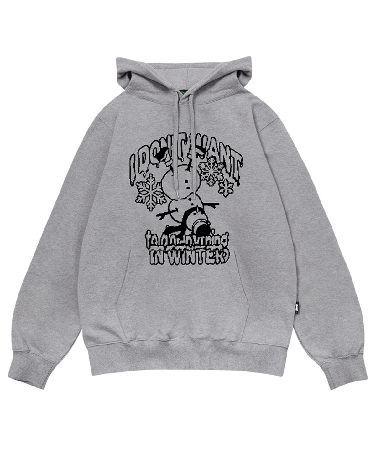 Escape From Pell Snowman Print Hoodie Gray M