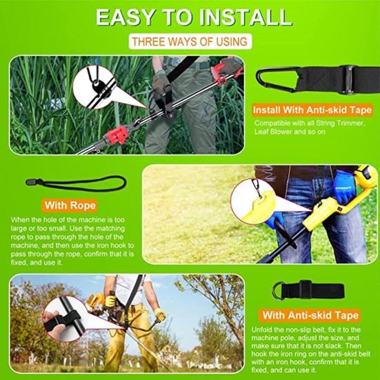 Pads Upgraded Stainless Steel Clip Adjustable Shoulder Strap Lawn Mower Harness Back