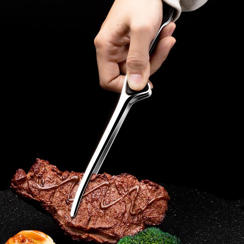Stainless Steel Pointed Barbecue Clip Creative Stone Handle Food Clip Household Commercial Bread Clip Barbecue Clip
