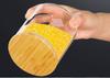 Morning Place Glass Condiment Jar with Bamboo Seasoning Bottle Sugar Condiment Pot for Kitchen of Lid, Set, Salt, Pepper, Shakers, (Set 6)