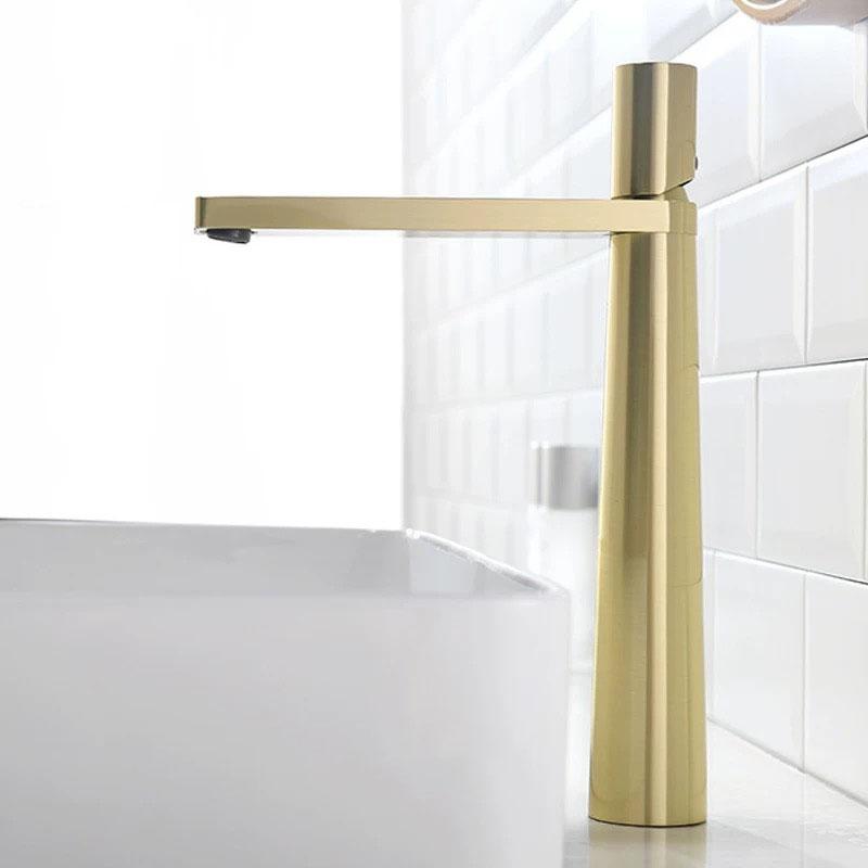 Brushed Gold/Rose Gold/Gun Grey Bathroom Faucet Creative Cylindrical Toilet Platform Basin Faucet Brass Hot&Cold Mixer Tap