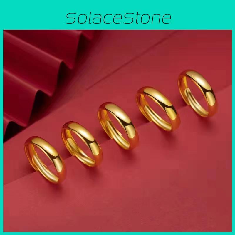 Trendy Gold Plated Adjustable Ring For Couples Minimalist Copper Band With Sleek Design