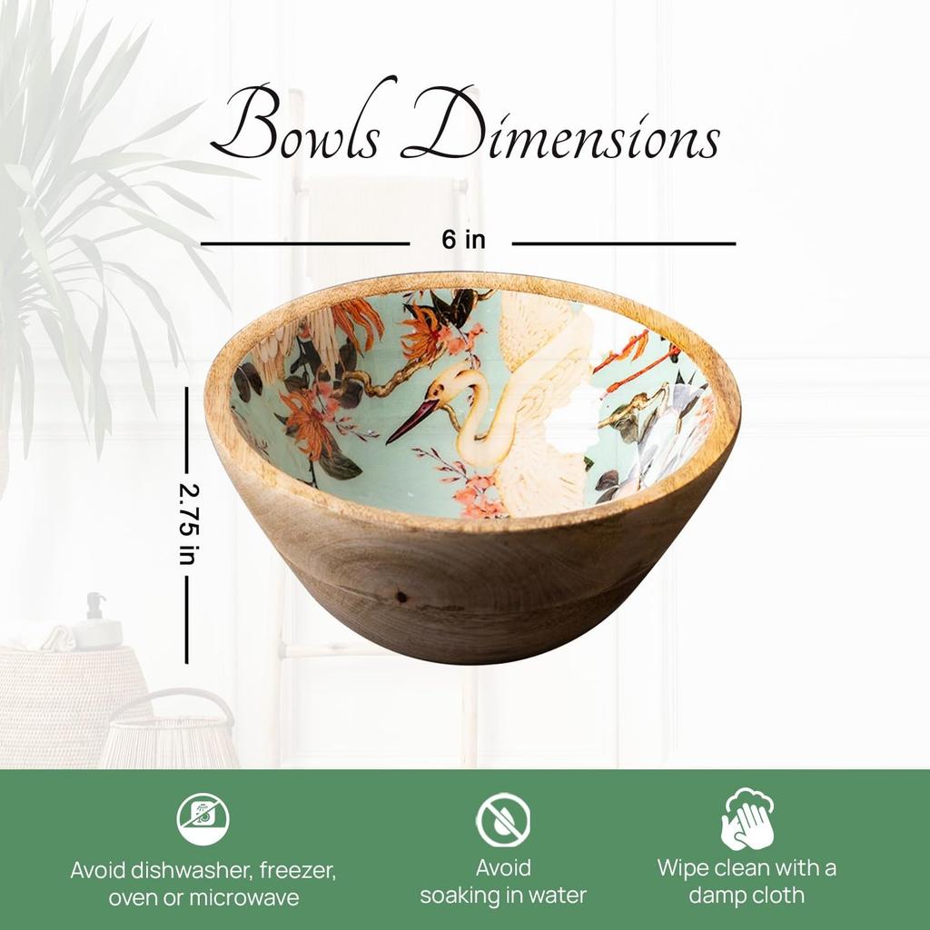 Деревянная сервировочная миска, Wooden Serving Bowl (Multicolor),  Nestroots