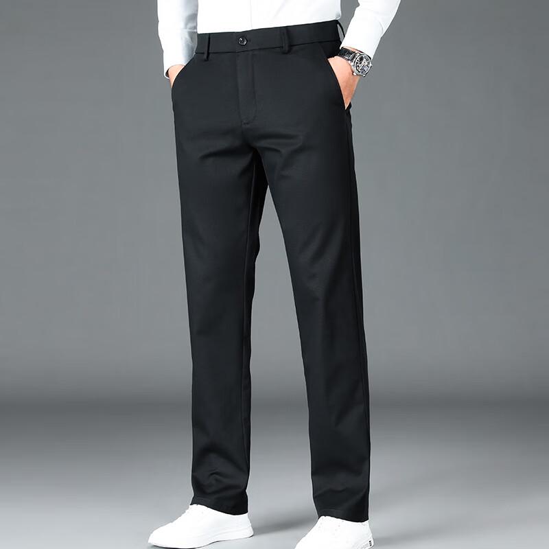 Fengxun Men's Autumn/Winter Straight Leg Business Casual Pants