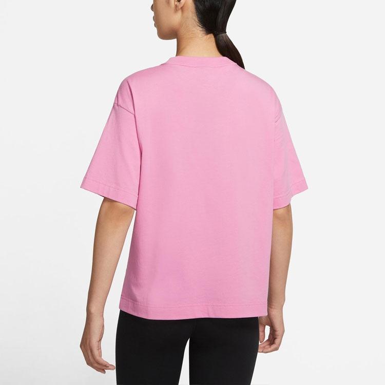 (WMNS) Nike Air Logo Printing Width Loose Sport Short Sleeve 'Pink' Women's DB3841-693