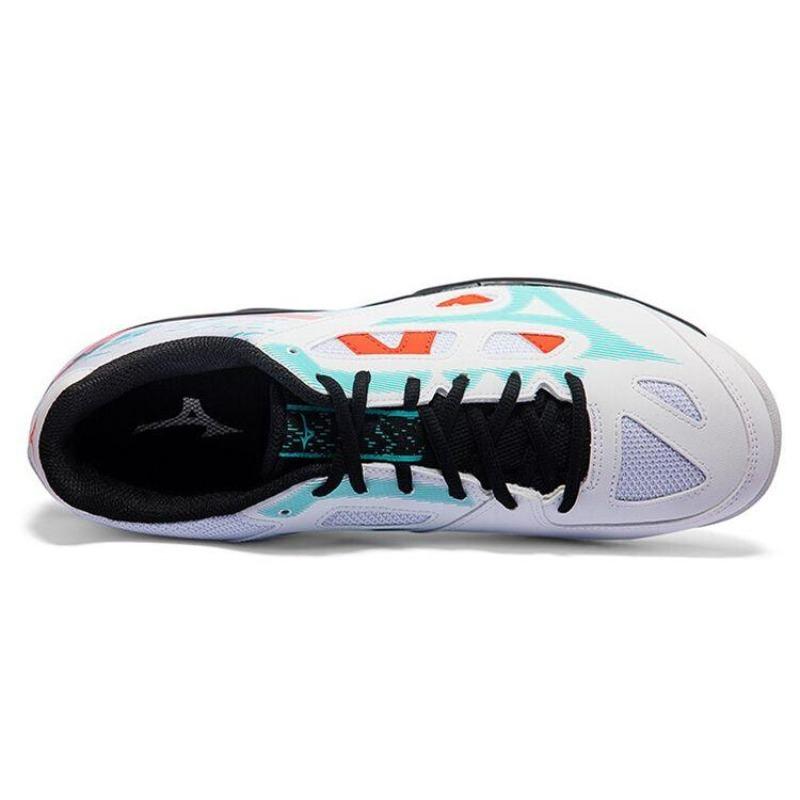 Mizuno Gate Sky Plus Low Top Badminton Shoes Unisex White Blue Orange 71GA204034