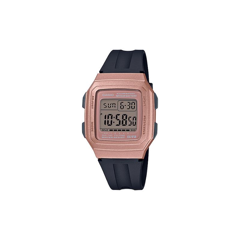 

Casio YOUTH series - silicone small squares, simple small squares, ten years of power, LCD display, sports waterproof, quartz movement, F-201WAM-5A розовый