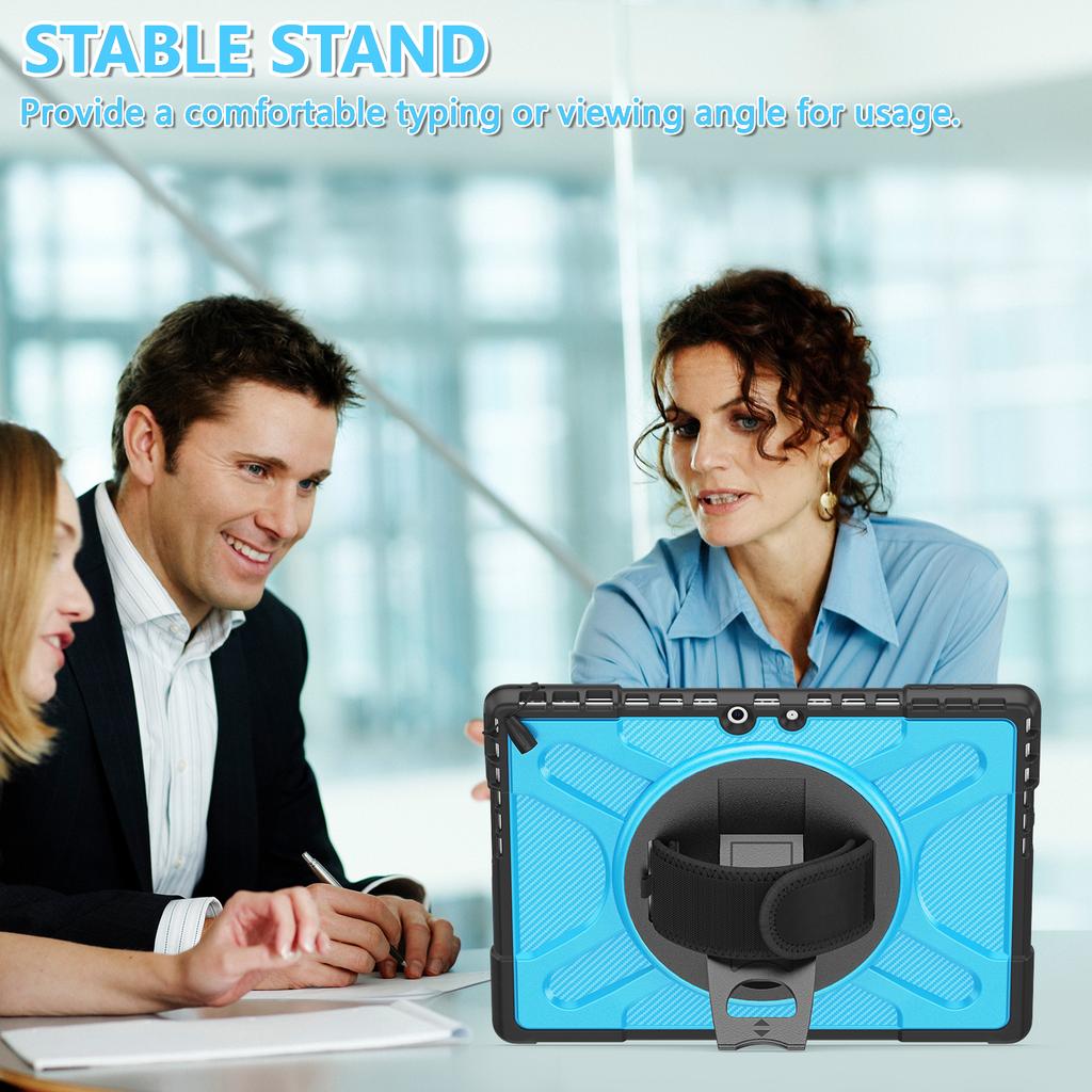 Case with Hand Strap for Microsoft Surface Pro 11 10 9 8 7 6 5 4 Heavy Duty Armor Cover for Go 1 2 3 4 Shockproof 3-Layers Shell